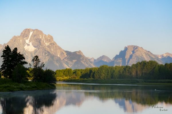 Grand Tetons from Oxbow Bend in the morning light